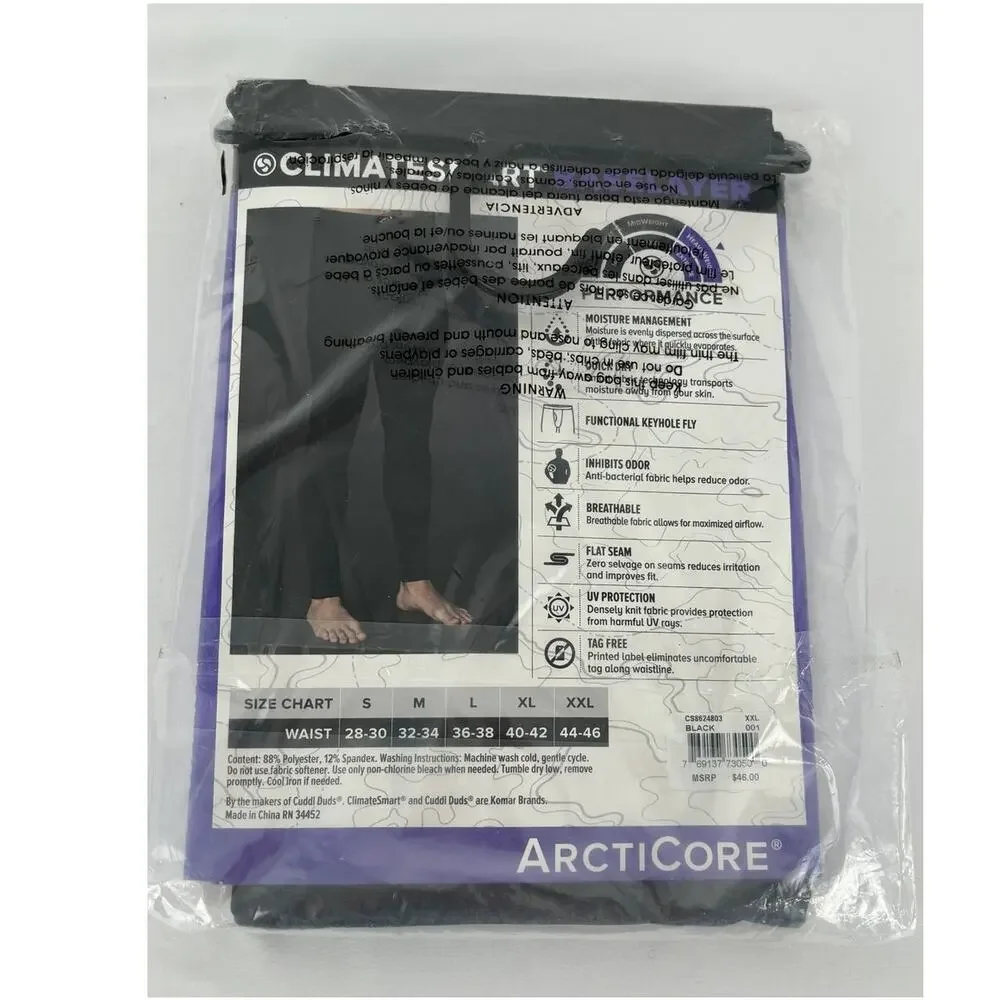 Cuddl Duds Mens Heavyweight ArctiCore Performance Base Layer Pants Size XXL New